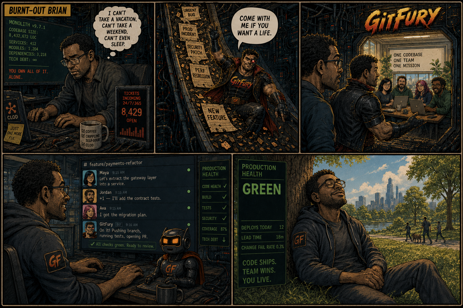 Burnt-Out Brian comic strip